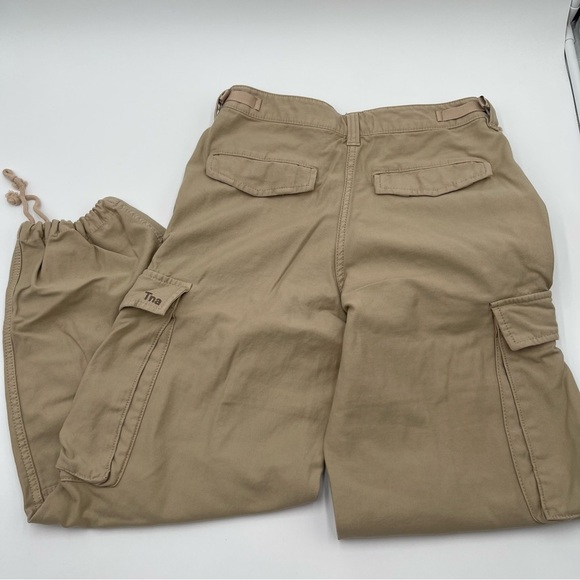 Aritzia TNA Surplus Division Cargo Pants Tan Beige Sz 4 High Rise Tie Ankle - Picture 4 of 15